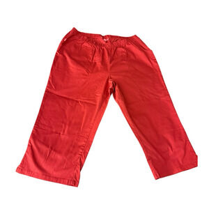 Roma’s Red Clam Digger Bermuda Shorts Woman Within Plus 22 Elastic Waist